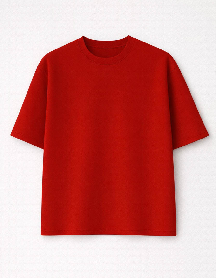 Red Premium Looperknit Cotton Drop Shoulder